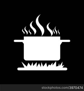 Cooking On Fire Icon Illustration design