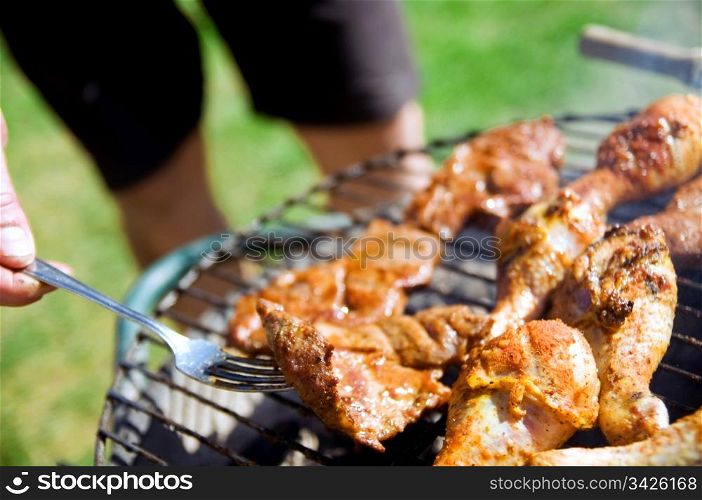 Cooking on the barbecue grill