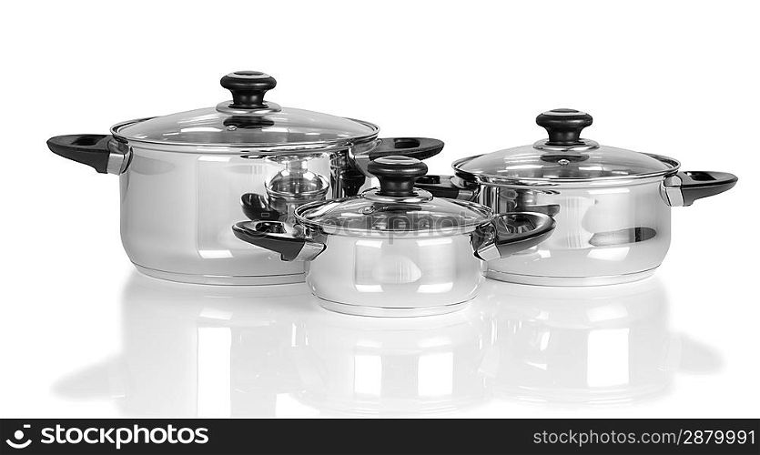 Cooking pots. Isolated