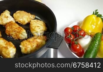 cooking rolls of chicken breast