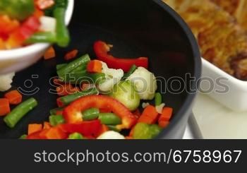 Cooking Vegetables In Frying Pan