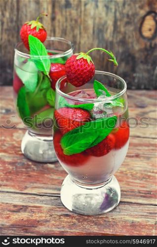 cool drink of strawberries