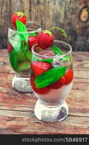 cool drink of strawberries