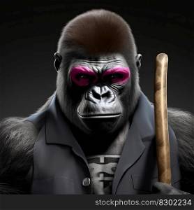 Cool gorilla in panama, NFT style, generative ai
