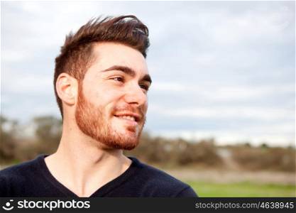 Cool handsome guy with beard smiling