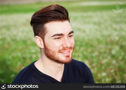 Cool handsome guy with beard smiling