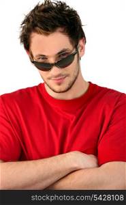 Cool man wearing sunglasses