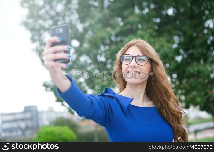 Cool pretty woman by becoming a photo with the phone
