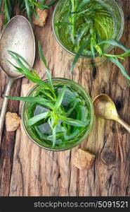 Cool summer drink from the leaves of tarragon