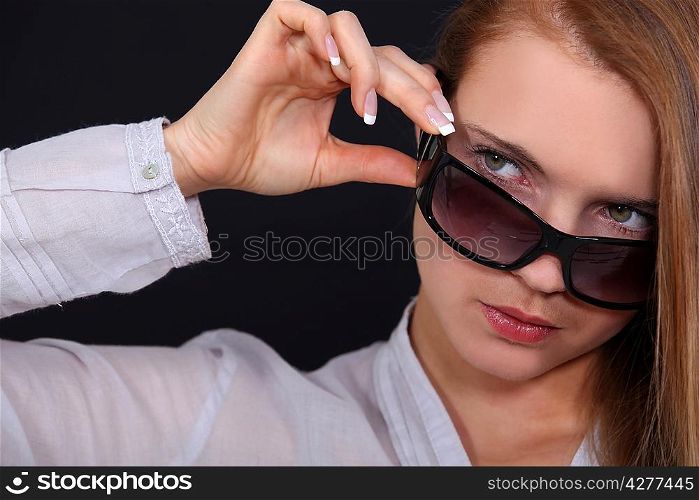 Cool woman in sunglasses