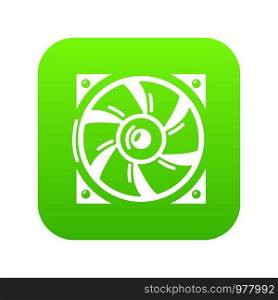 Coolericon green vector isolated on white background. Cooler icon green vector