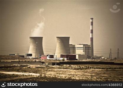 Cooling towers of a nuclear power station, Inner Mongolia, China