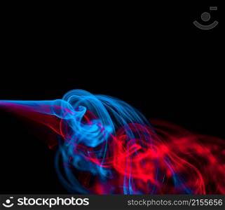 Coolor smoke in the black abstract background. abstract background