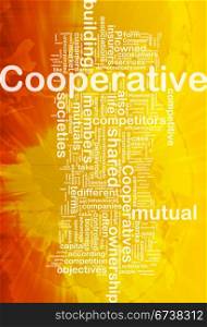 Cooperative background concept. Background concept wordcloud illustration of cooperative international