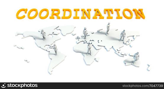 Coordination Concept with a Global Business Team. Coordination Concept with Business Team