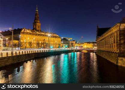 Copenhagen Cityscape at twilight night