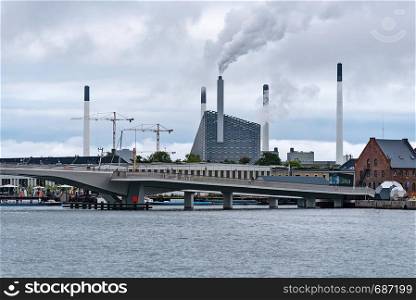 Copenhagen, Denmark - July 24, 2017: New eco friendly power station Amager Bakke (Amager Hill) in Copenhagen.