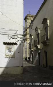Copertino, historic city in Lecce province, Apulia, Italy. A street