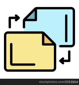 Copy editor file icon. Outline copy editor file vector icon color flat isolated. Copy editor file icon color outline vector