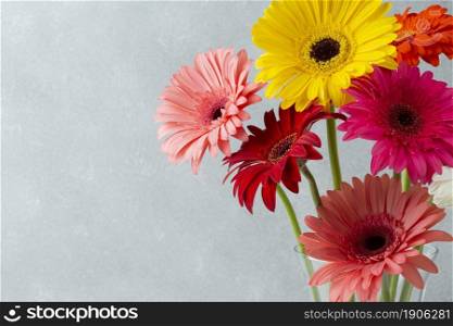 copy space background with gerbera flowers. High resolution photo. copy space background with gerbera flowers. High quality photo