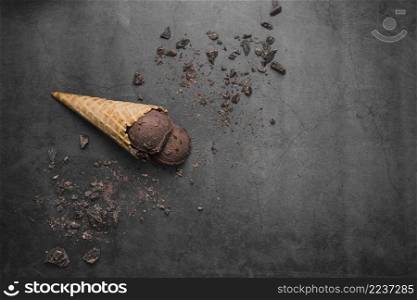 copy space ice cream cone