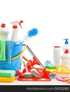 copy space image of cleaning accessories