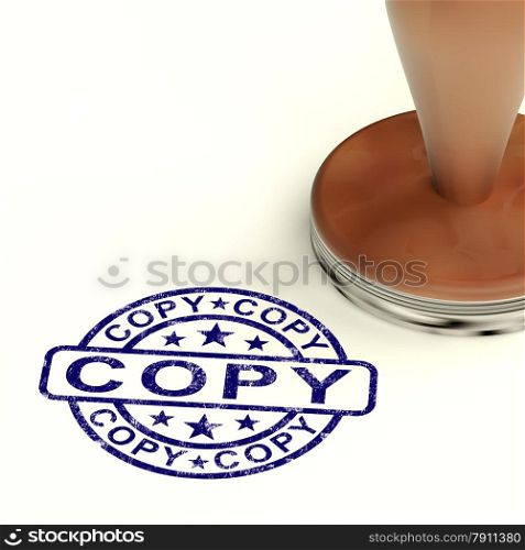 Copy Stamp Shows Duplicate Replicate Or Reproduction. Copy Stamp Showing Duplicate Replicate Or Reproduction