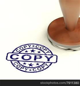 Copy Stamp Shows Duplicate Replicate Or Reproduction. Copy Stamp Showing Duplicate Replicate Or Reproduction