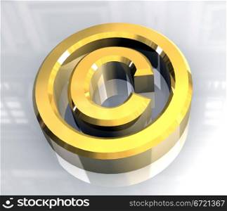 copyright symbol in gold (3d made)