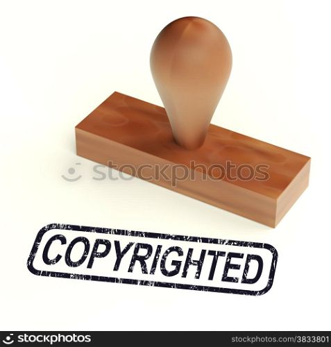 Copyrighted Rubber Stamp Showing Patent. Copyrighted Rubber Stamp Shows Patent
