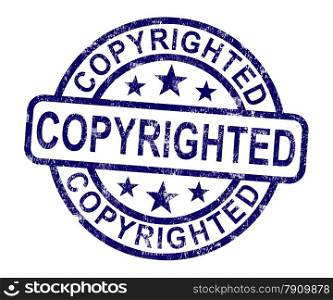 Copyrighted Stamp Showing Patent Or Trademark. Copyrighted Stamp Showing Patent Or Trademarks