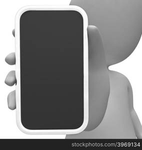 Copyspace Character Meaning World Wide Web And Smartphone 3d Rendering