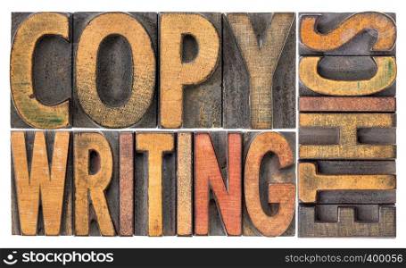 copywriting ethics - isolated word abstract in vintage letterpress wood type