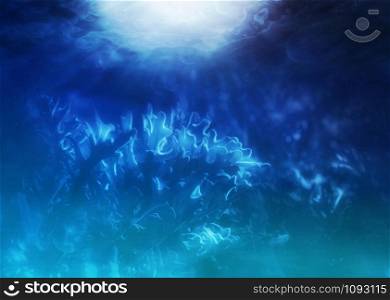 Corals or seaweed, abstract underwater background design.
