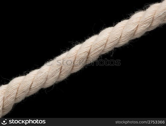 Cord. A fragment of a cord it is isolated on a black background