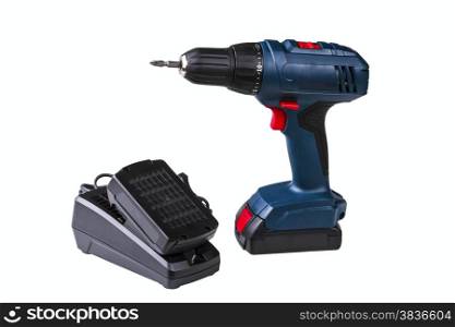 cordless drill isolated on white background