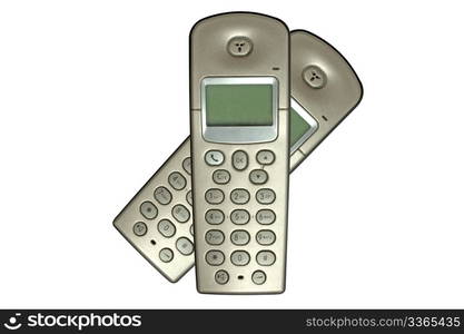 Cordless phone isolated on white background