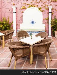 Cordoba, Andalusia Region, Spain. An old patio interior.