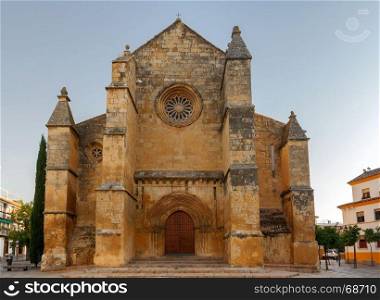 Cordoba. The old church.. Facade of an old medieval church. Cordoba. Andalusia. Spain