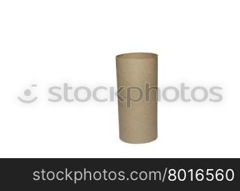 Core toilet paper isolated on white.