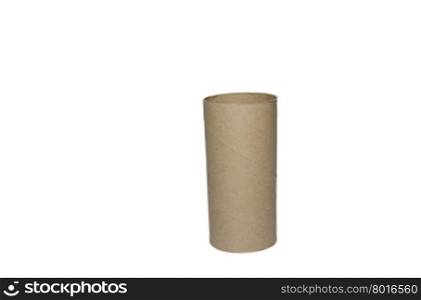 Core toilet paper isolated on white.
