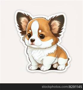 Corgi dog breeds cartoon stickers isolated on white background. Corgi dog breeds cartoon stickers isolated on white background AI Generated
