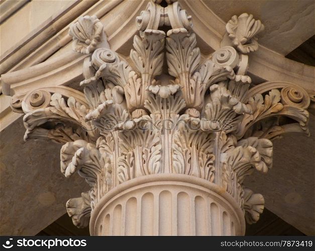 Corinthian Pillar. detail of a Corinthian Pillar with flower design