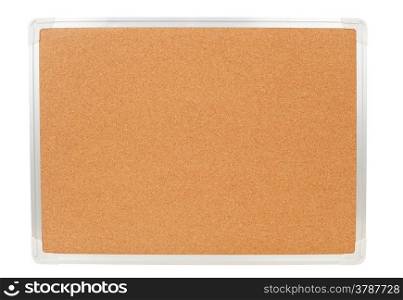 Corkboard with frame isolated on white background