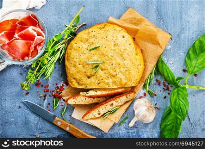 corn bread with garlic and aroma herb