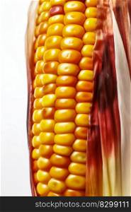 Corn Cob isolated on White Background. Generative AI. High quality illustration. Corn Cob isolated on White Background. Generative AI