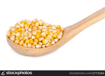 Corn in a wooden spoon