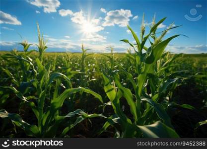 Corn in agriculture field.