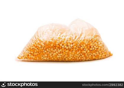 Corn seeds isolated on the white background