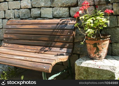 Corner of beautiful home garden details closeup